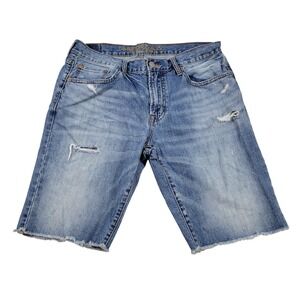 American Eagle Denim Shorts Mens 34 Blue Excellent Distressed Raw Hem Cutoff